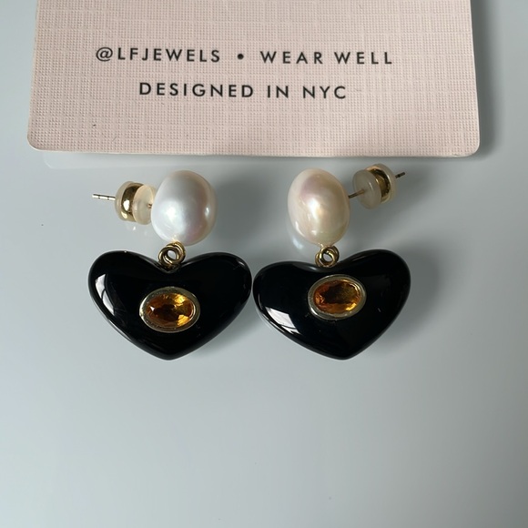 Lizzie Fortunato Enamored Earrings Black Agate - Picture 11 of 13